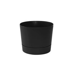lot 3212 image: Root &amp Vessel Majestic Mid-Century Modern Low Profile Cylinder Pot, Matte Black, 8.5&nbsp&nbsp