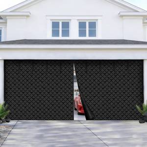 lot 3222 image: VEVOR Garage Door Screen for Winter, 18x7FT Garage Door Insulation Kit, Magnetic Thermal Insulated Garage Door Cover Curtains with Enhanced Weighted Bottom, Waterproof Windproof Soundproof - Retail $70