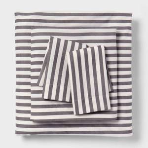 lot 3233 image: King Microfiber Sheet Set Gray Stripe - Room Essentials&nbsp&nbsp
