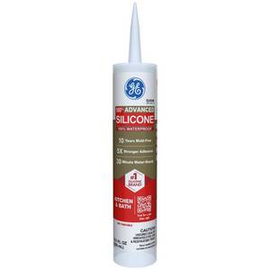 lot 3259 image: GE Advanced Silicone Caulk for Kitchen &amp Bathroom, Clear, 10 fl oz Cartridge, 1 Pack - 100% Waterproof Silicone Sealant, 5X Stronger Adhesion, Shrink &amp Crack Proof&nbsp