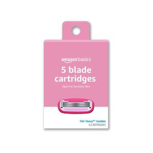 lot 3276 image: Amazon Basics Womens 5 Blade Razor Blades Refills, Fits Amazon Basics FITS System &amp Venus Handles, 6 Cartridges (Pack of 1)&nbsp&nbsp