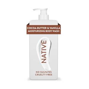 lot 3290 image: Native Moisturizing Body Wash Contains Naturally Derived Ingredients  for Women &amp Men, Sulfate, Paraben, &amp Dye Free Leaving Skin Soft &amp Hydrated  Cocoa Butter &amp Vanilla 18 oz