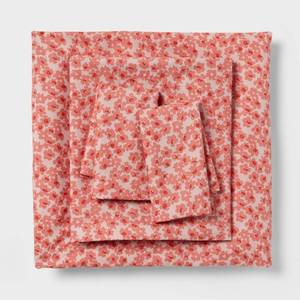 lot 4000 image: King Microfiber Sheet Set Pink Micro Floral - Room Essentials&nbsp&nbsp