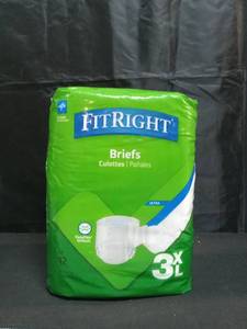 lot 4001 image: FitRight Adult Unisex Diapers, Ultra Heavy Absorbency, 3XL, 12 Count&nbsp&nbsp