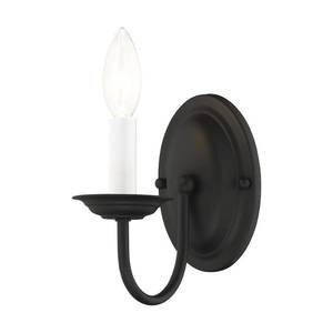 lot 4003 image: Livex Lighting Home Basics 1 Light Wall Sconce - Finish Black - Retail $60