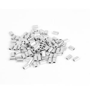 lot 4015 image: Uxcell a15060500ux0038 0.8mm 132-inch Wire Rope Aluminum Ferrules Sleeves Silver Tone (Pack of 100)&nbsp