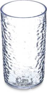lot 4038 image: Carlisle FoodService Products Pebble Optic Pebble Tumbler Plastic Tumbler for Restaurants, Catering, Kitchens, Plastic, 11.9 Ounces, Clear, (Pack of 24) - Retail $61