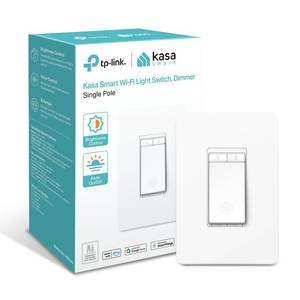 lot 4054 image: Kasa Smart Dimmer Switch HS220, Single Pole, Needs Neutral Wire, 2.4GHz Wi-Fi Light Switch Works with Alexa and Google Home, UL Certified, No Hub Required, 1 Pack&nbsp