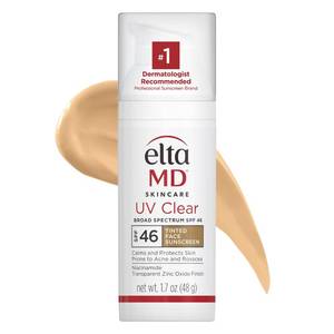 lot 4064 image: EltaMD UV Clear Tinted Face Sunscreen, SPF 46 Oil- Free with Zinc Oxide, Dermatologist Recommended - Retail $47