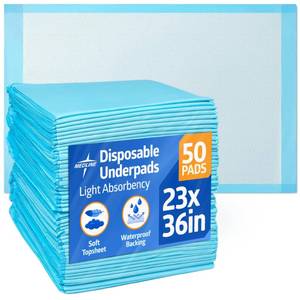 lot 4068 image: Medline Light Absorbency Underpad, 23 x 36, 50 Count, Disposable Bed, Furniture &amp Surface Protection, For Kids, Adults, Elderly, Puppy Pad, Changing Pad, Incontinence Pee Pad, Chucks&nbsp&nbsp