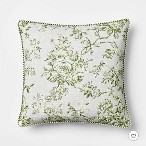 lot 4079 image: Oversized Square Floral Jacquard Pillow Green - Threshold designed with Studio McGee - Retail $40
