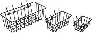 lot 4084 image: Dorman Hardware 4-9845 Assorted Pegboard Wire Basket Set, Pack of 3&nbsp