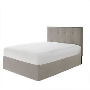 lot 4093 image: Khaki Simple Fit Wrap Around Adjustable Bed Skirt Madison Park Microfiber QueenKing Full Size&nbsp
