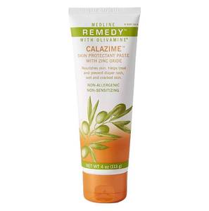 lot 4100 image: Medline Remedy Olivamine Calazime Skin Protectant Paste Cream, Used with Dry Chapped from Diaper Rash, Incontinence, Dermatitis, Psoriasis, Burns, Bites, White, 4 Oz&nbsp