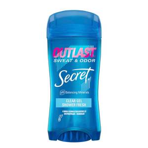 lot 4101 image: Secret Outlast Antiperspirant Deodorant for Women, 72hr Sweat &amp Odor Protection, PH Balancing Minerals, Clear Gel, Shower Fresh Scent, 2.6 oz&nbsp
