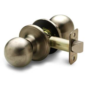 lot 4115 image: Copper Creek BK2020AB Ball Door Knob, Passage Function, 1 Pack, in Antique Brass&nbsp&nbsp