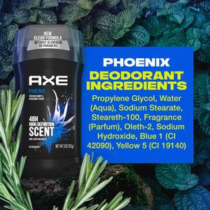 lot 4132 image: AXE Dual Action Deodorant Stick For Long Lasting Odor Protection, Phoenix Crushed Mint &amp Rosemary Mens Deo, Aluminum Free 3oz&nbsp&nbsp