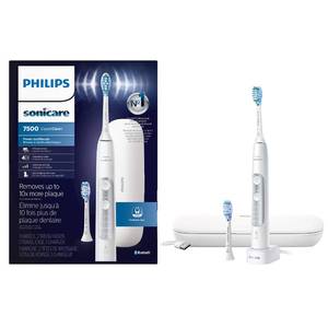 lot 4143 image: Philips Sonicare ExpertClean 7500 White, Rechargeable Electric Power Toothbrush, HX969006 - Retail $200