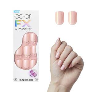 lot 4144 image: KISS imPRESS No Glue Mani Press On Nails, Color FX, Good Mood, Pink, Short Size, Squoval Shape, Includes 30 Nails, Prep Pad, Instructions Sheet, 1 Manicure Stick, 1 Mini File&nbsp&nbsp