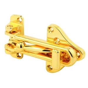 lot 4149 image: Prime-Line U 11315 Swing Bar Door Guard With High Security Auxiliary Lock, Brass Finish (Single Pack)&nbsp&nbsp