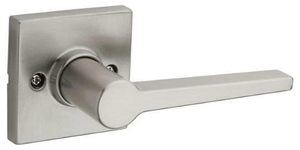 lot 4166 image: Kwikset Safe Lock Daylon Lever Square Rose Dummy Lock Satin Nickel&nbsp&nbsp