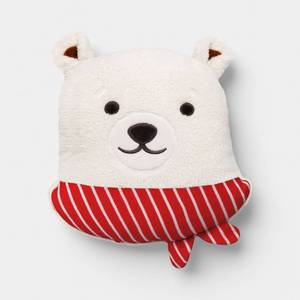lot 4184 image: Christmas Beary the Bear Throw Pillow White - Wondershop&nbsp