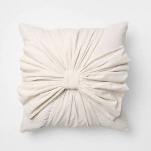 lot 4195 image: 20x20 Velvet Bow Throw Pillow Cream - Threshold designed with Studio McGee&nbsp