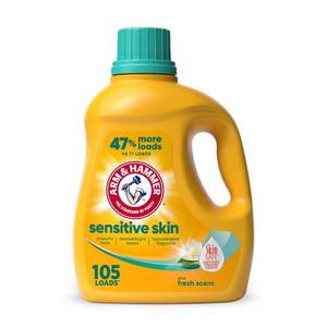 lot 4202 image: ARM &amp HAMMER Sensitive Skin Liquid Laundry Detergent, Fresh Scent, 105 fl oz, 105 Loads&nbsp&nbsp