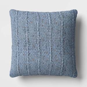 lot 4218 image: Square Marled Knit Pillow Light Blue - Threshold&nbsp