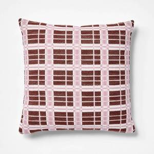 lot 4222 image: Square woven Grid pillow purplecreamrust - Threshold designed with Studio McGee&nbsp&nbsp
