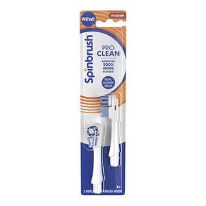 lot 4237 image: Spinbrush PRO CLEAN Replacement Heads  Electric Toothbrush Refills  Medium Bristles  2 Count&nbsp