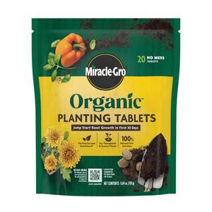 lot 4268 image: Miracle-Gro Organic Planting Tablets, for Transplants and Starter Plants, Formulated with Calcium, Jump Starts Root Growth, OMRI Listed, 20 Tablets&nbsp&nbsp