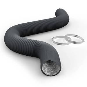 lot 4287 image: iPower Flexible 3 Inch 8 Feet Aluminum Ducting 4 Layer Protection Dryer Vent Hose for HVAC Heating Cooling Ventilation and Exhaust, 2 Clamps Included, Gray&nbsp&nbsp