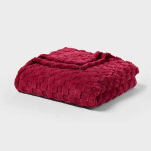 lot 4298 image: FullQueen Checkered Blanket Magenta - Room Essentials&nbsp&nbsp