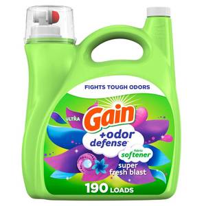 lot 4304 image: Gain Super Fresh Blast Liquid Odor Defense Fabric Softener, 140 FL OZ 190 Load, Softening Laundry Conditioner for 2 in 1 Freshness plus Odor Protection&nbsp&nbsp