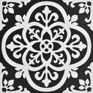 lot 4339 image: FloorPops Black Gothic Peel &amp Stick Floor Tiles, FP2475&nbsp