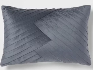lot 4403 image: Luxe Velvet Pleated Decorative Pillow 14 x 20&nbsp