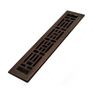 lot 4412 image: Decor Grates AJH214-RB Oriental Floor Register, 2x14 Inches, Rubbed Bronze Finish&nbsp