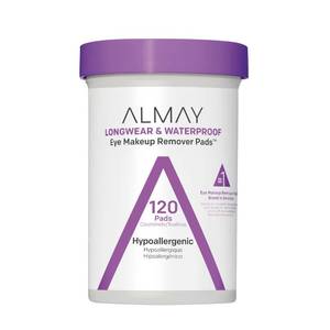 lot 4427 image: Almay Makeup Remover Pads, Longwear &amp Waterproof, Hypoallergenic, Fragrance-Free, Dermatologist &amp Ophthalmologist Tested, 120 count&nbsp