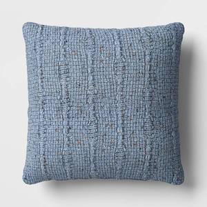 lot 4455 image: Square Marled Knit Pillow Light Blue - Threshold&nbsp