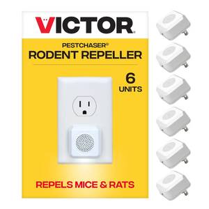 lot 4464 image: Victor PestChaser Rodent Repellent with Nightlight - Rodent Repellent Indoor Ultrasonic - Rodent Repeller - M756K - Mouse Deterrent Plug in - Mouse Plug in Repellent for House - 6 Units - Retail $53