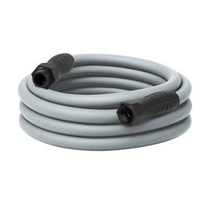 lot 4465 image: Flexzilla Colors SwivelGrip Garden Hose 58 in. x 25 ft., Lightweight All-Weather Water Hose, Durable and Flexible, Leak-Free Connections, Slate Grey - Retail $33