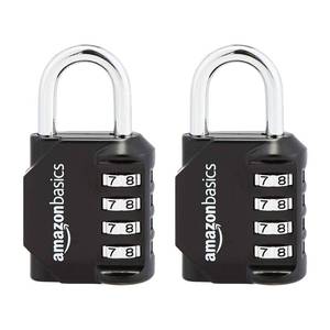 lot 4507 image: Amazon Basics 4-Digit Combination Lock for Gym and Sports, 2-Pack, Black&nbsp