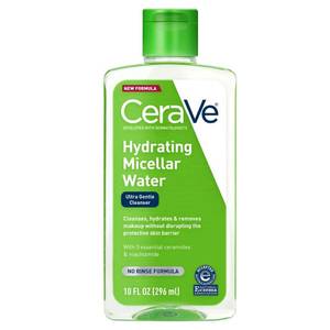 lot 4525 image: CeraVe Micellar Water, Hydrating Facial Cleanser &amp Eye Makeup Remover with Niacinamide, Ceramides &amp Glycerin, Fragrance-Free &amp Non-Irritating, 10 Fluid Ounces