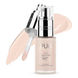 lot 4529 image: PUR MINERALS 4-in-1 Love Your Selfie Longwear Foundation &amp Concealer, Full Coverage Liquid Foundation, Hydrating Formula, Cruelty Free&nbsp