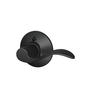 lot 4590 image: Schlage F170 ACC 622 RH Right Handed Accent Door Lever, One Sided Non-Turning Dummy Door Handle, Matte Black&nbsp