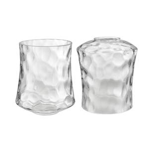 lot 4596 image: Aspen Creative 23530-63-2, Clear Hammered Glass Shade for Lighting FixtureVanity LightWall LightPendant, Size 4-12 D x 5-38 H, 2 Pack - Retail $43