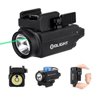 lot 4597 image: OLIGHT Baldr S 800 Lumens Compact Rail Mount Weaponlight with Green Beam and White LED Combo, Magnetic USB Rechargeable Tactical Flashlight with 1913 or GL Rail, Battery Included (Black) - Retail $110