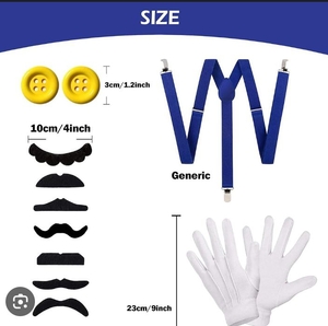 lot 4603 image: Super Mario Bros Plumber Costume Accessories Set&nbsp