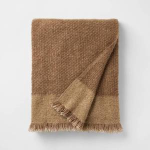lot 4625 image: 50x60 Tonal Woven Boucle Throw Blanket Tan - Threshold designed with Studio McGee - Retail $35